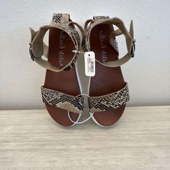 ALTAR’D STATE WOMENS Sz 7 TORRI SNAKE SKIN SLIP ON STRAPPY SANDALS NEW - Picture 6 of 8